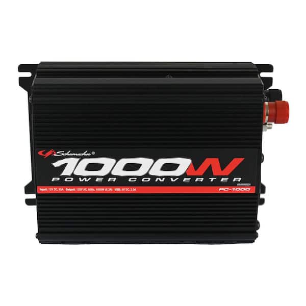 Schumacher Electric Automotive 1000 Continuous Watt/2000 Peak Watt DC to AC Power Converter with AC and USB Outlets