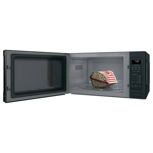 ge black slate countertop microwave