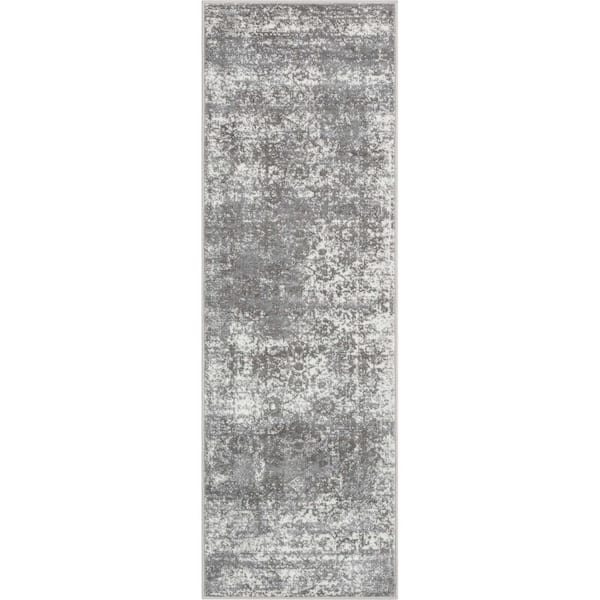 Zazzle Thiva Vintage Oriental Ivory 2 ft. 3 in. x 7 ft. 3 in. Floral Pattern Runner Rug