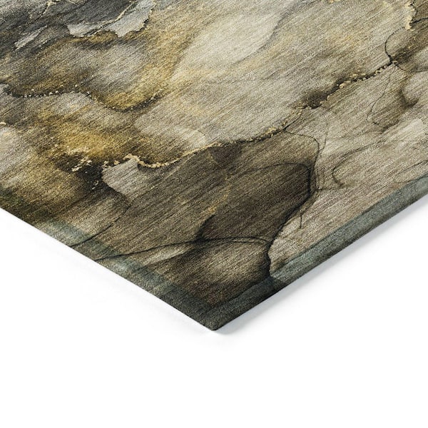 Chantille Machine Washable Indoor/Outdoor Abstract ACN2018 Pewter 2 ft. 6 in. x 3 ft. 10 in. Area Rug