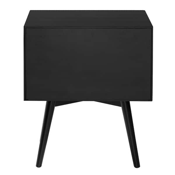 Walker Edison Furniture Company 1-Drawer Black Solid Wood Mid 