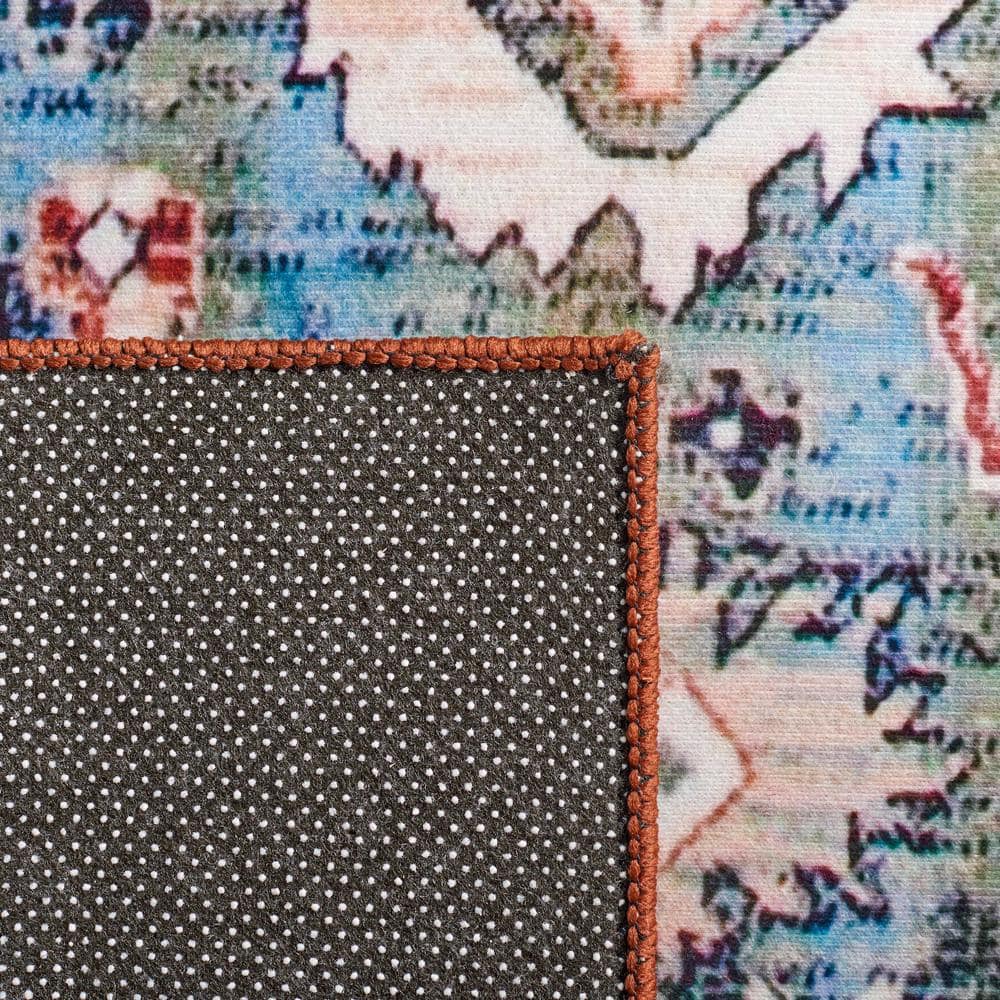 Easy-Care Blue Synthetic 8' x 10' Stain-Resistant Rug