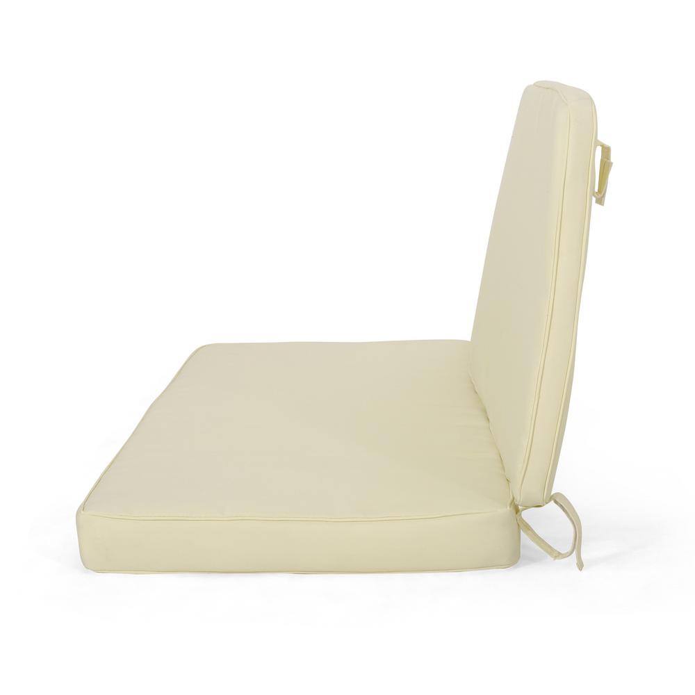 Cream Water-Resistant Fabric Outdoor Loveseat Cushions