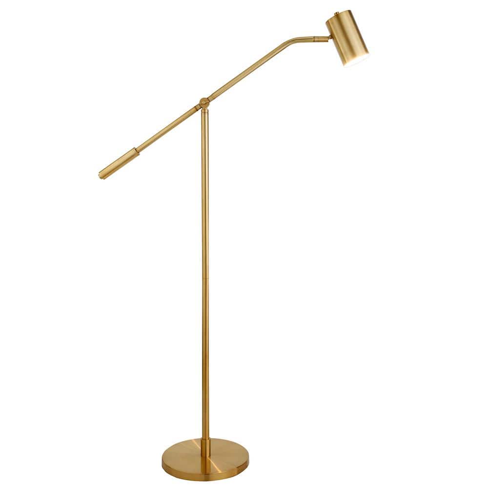 Adjustable Brass Pharmacy Floor Lamp with Smart Assistant Compatibility