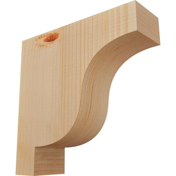 Ekena Millwork 3-1/2 in. x 12 in. x 12 in. Douglas Fir Newport Smooth Corbel