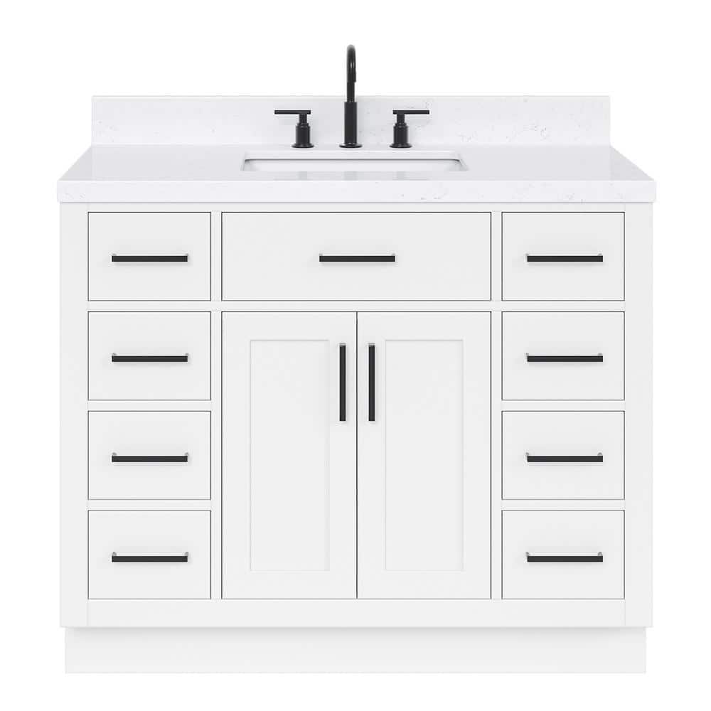 Hepburn 42" White Hardwood Freestanding Single Basin Vanity