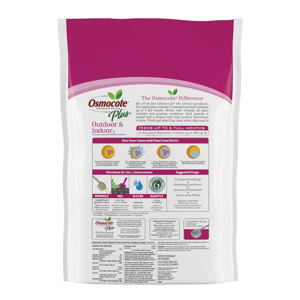  Osmocote Smart-Release Plant Food Plus Outdoor & Indoor, 8 lb.  : Fertilizers : Patio, Lawn & Garden