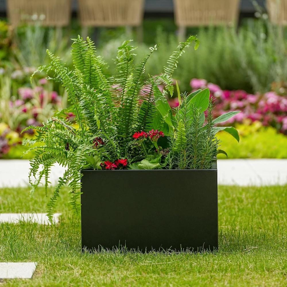 "18x18x12"" Heavy-Duty Black Steel Planter Box, Snap-On, Open Base, for Patio/Yard" price history on PriceWatchPro