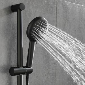 3-Spray Patterns 1.75 GPM 4.9 in. Wall Mounted Handheld Shower Head in Matte Black