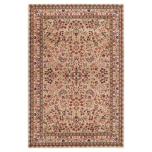 Concord Global Trading Jewel Sarouk Ivory 5 ft. x 8 ft. Area Rug