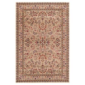 Jewel Sarouk Ivory 7 ft. x 9 ft. Area Rug