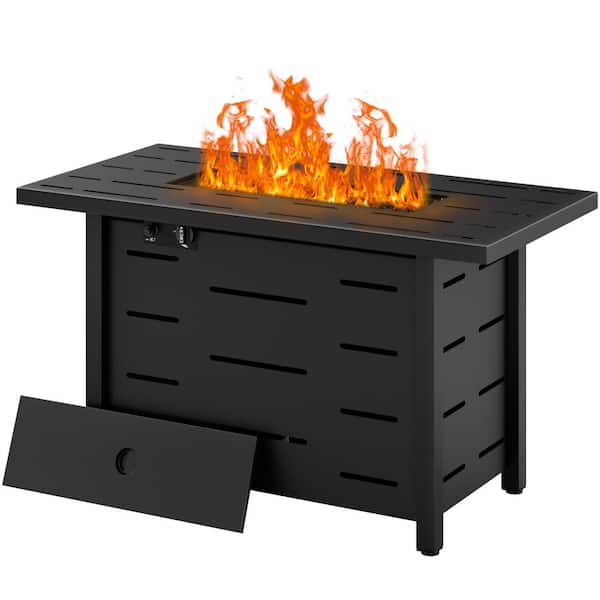 43‑Inch , 50000 BTU Rectangular Propane Gas Fire Pit Table , Striped Pattern