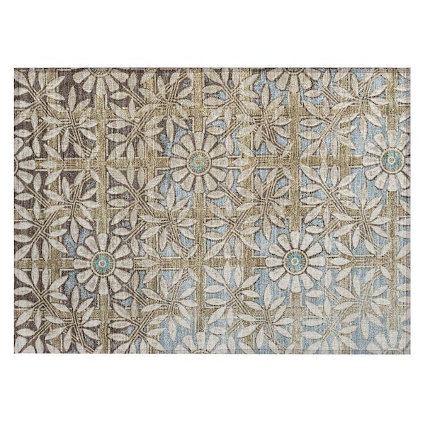 Chantille Machine Washable Indoor/Outdoor Abstract ACN2775 Khaki 2 ft. x 3 ft. Accent Rug