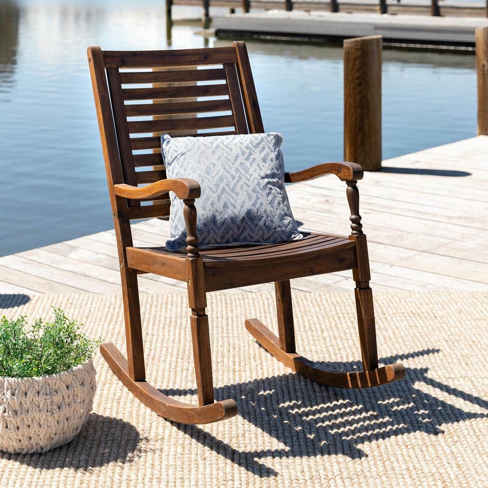 Boardwalk Dark Brown Acacia Wood Outdoor Rocking Chair