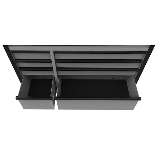 Husky Heavy-Duty 52 in. W x 20 in. D 9-Drawer Matte Gray Rolling