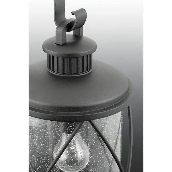 Progress Lighting Globe Lanterns Collection 1-Light Matte Black Clear Glass  Farmhouse Outdoor Post Lantern Light P540007-031 - The Home Depot