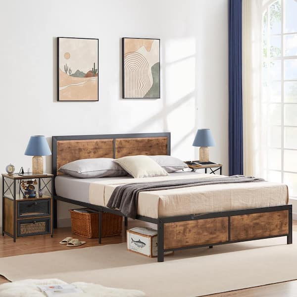 Black metal and wood bedroom furniture hotsell