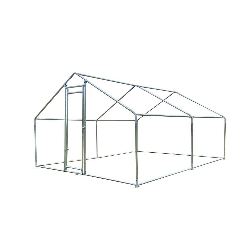 10 ft. W x 13 ft. D Metal Shed, Large Chicken Coop, Walk-in Poultry Cage Sp