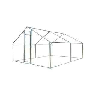 10 ft. W x 13 ft. D Metal Shed, Large Chicken Coop, Walk-in Poultry Cage Spire-Shaped with Lockable Door (130 sq. ft.)