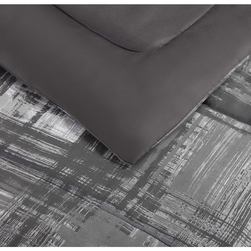 Camden Twin Gray Microfiber Reversible Comforter Set