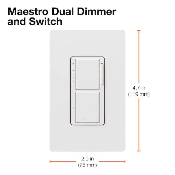 lutron single location dual switch dimmer for led lights