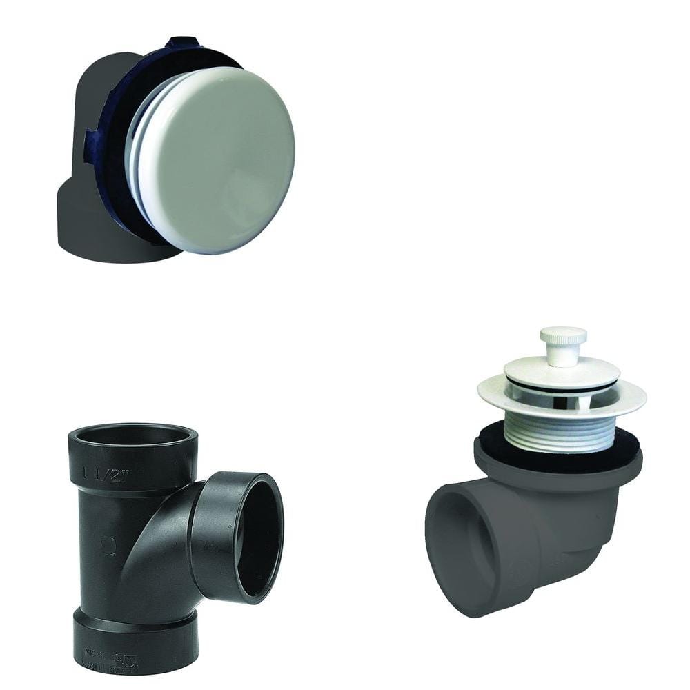 Illusionary Overflow, Sch. 40 ABS Plumbers Pack with Lift and Turn Bath Dra
