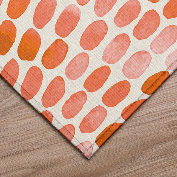 Surfside 2 ft. 3 in. x 7 ft. 6 in. Orange Geometric Indoor/Outdoor Area Rug