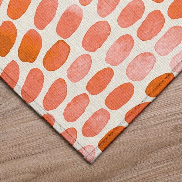 Surfside 9 ft. x 12 ft. Orange Geometric Indoor/Outdoor Area Rug