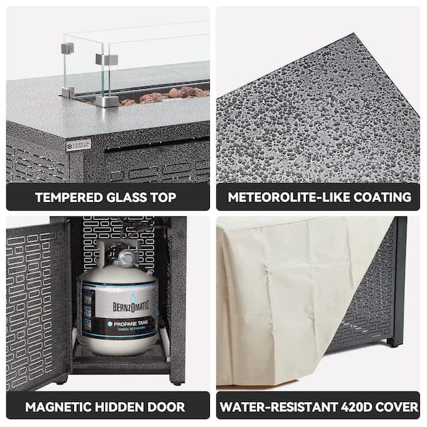 42 in. Gray Steel 50,000 BTU Outdoor Propane Gas Fire Pit