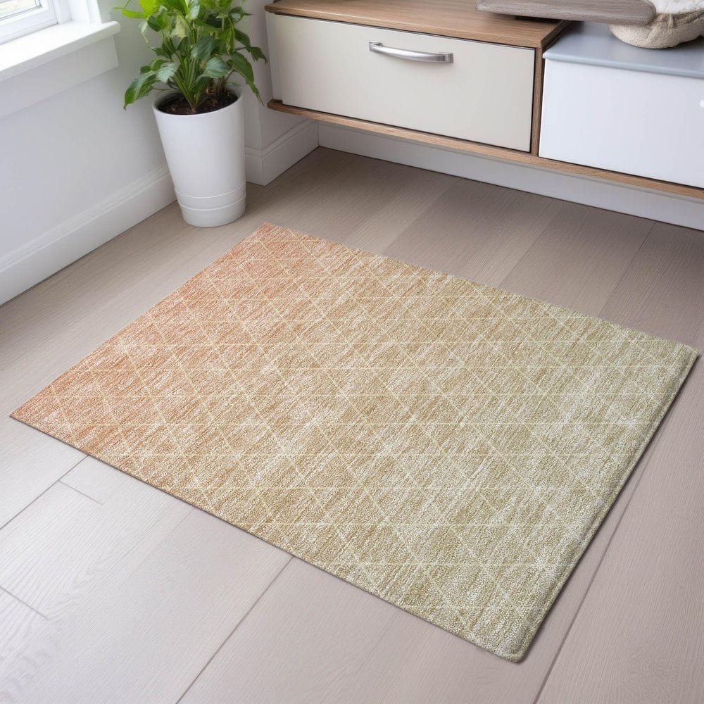 Mayfield Premium Machine Washable Abstract AMF1175 Salmon 2 ft. x 3 ft. Area Rug price history on PriceWatchPro
