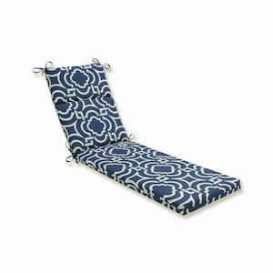 21 x 28.5 Outdoor Chaise Lounge Cushion in Blue/White Carmody