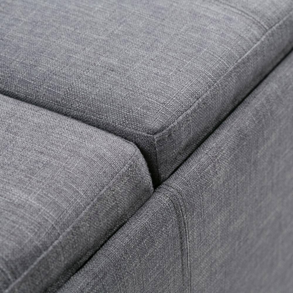 Avalon Slate Grey Extra Large Ottoman with Storage and Serving Trays