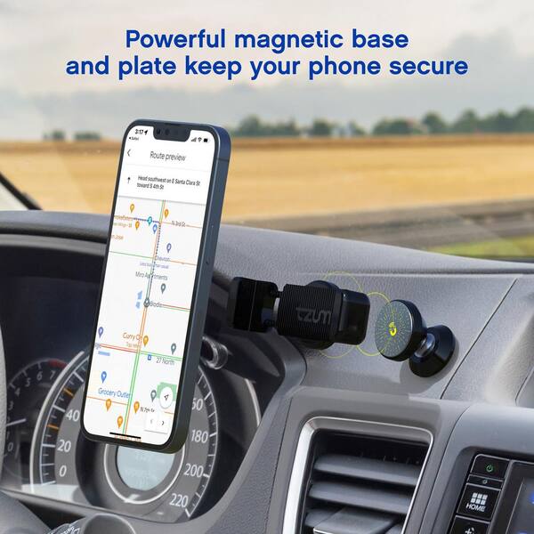 thumbnail interactive-video image 1 of Universal Magnetic Phone Holder – Car Dashboard Mount – Black Gloss – Snap-On & Easy Install 1 of 4