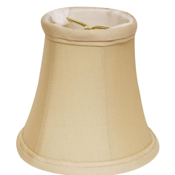 TOBILI 4 in. Natural Fabric Bell Lamp Shade with Clip On Fitter (6-Pieces for 1 Set)