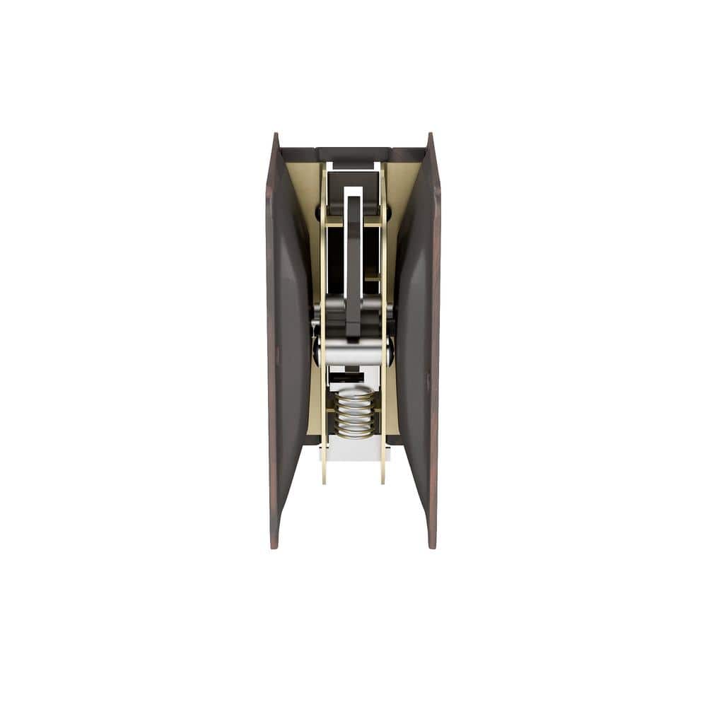 Oil-Rubbed Bronze Rectangular Pocket Door Pull with Privacy Lock