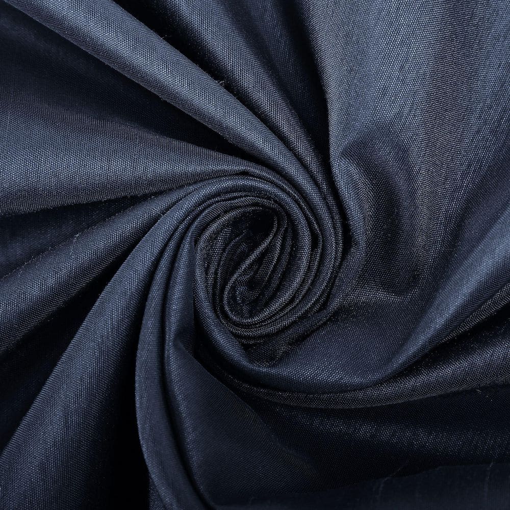 Navy Faux Silk Blackout Back Tab Curtain Panel