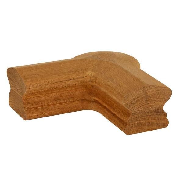 Stair Parts Unfinished Mahogany 90 Degree Quarter Turn with Cap