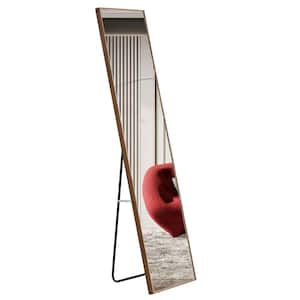 23 in. W x 65 in. H Rectangle Full-Length Brown Floor Mirror