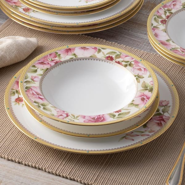 Noritake Hertford (White) Bone China 12-Piece Dinnerware Set