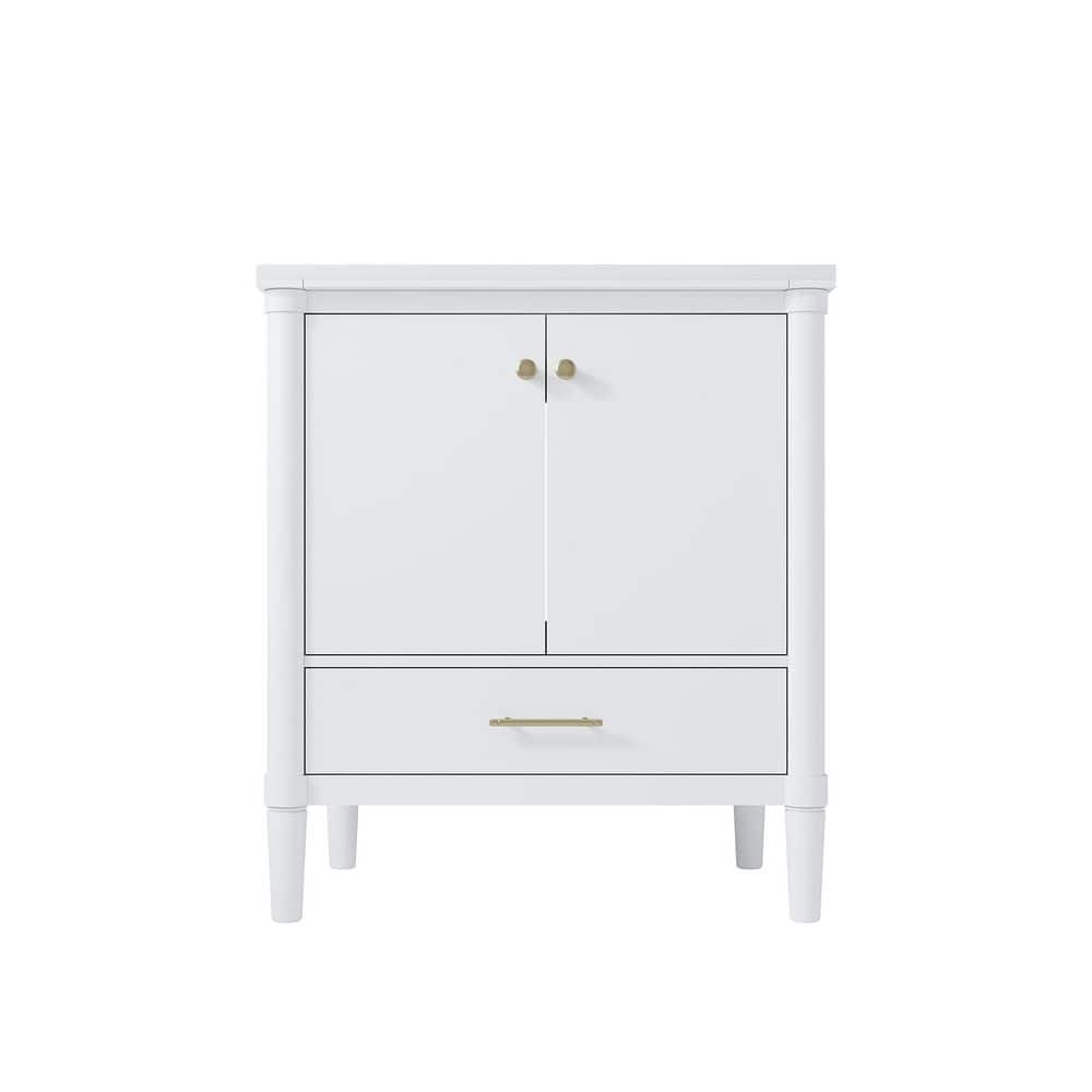 30 in. Freestanding White Bath Vanity with White Ceramics Top Unassembled price history on PriceWatchPro