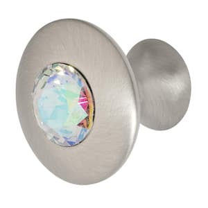 Felicia 1-1/4 in. Satin Nickel with Multi-Color Crystal Cabinet Knob