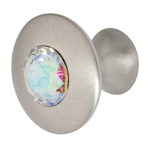 Wisdom Stone Felicia 1-1/4 in. Satin Nickel with Multi-Color Crystal Cabinet Knob