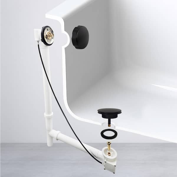 Westbrass 27 in. Cable Drive Bath Drain Assembly with Rotary