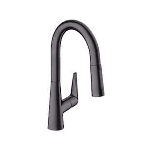 Talis S Single-Handle Pull Down Sprayer Kitchen Faucet with QuickClean in Brushed Black Chrome