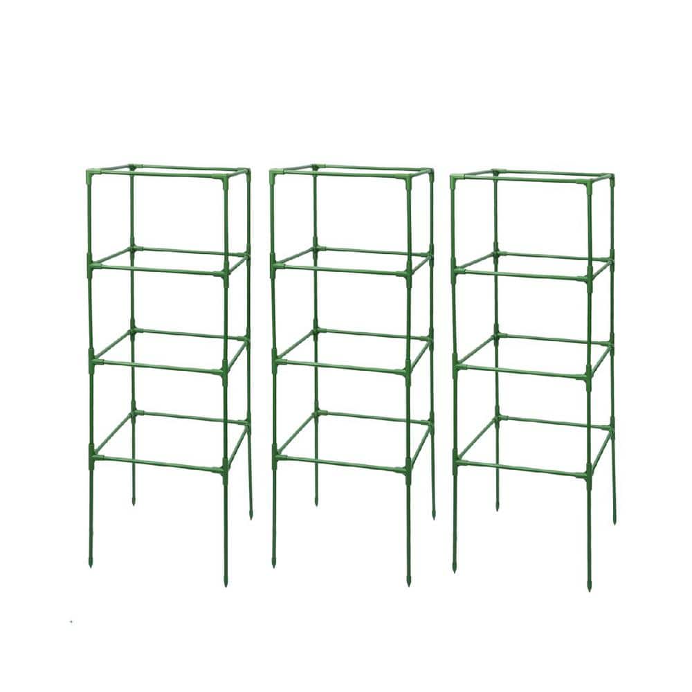 41 in. Square Tomato Cage for Garden Plant Support Heavy Duty Steel Plant T