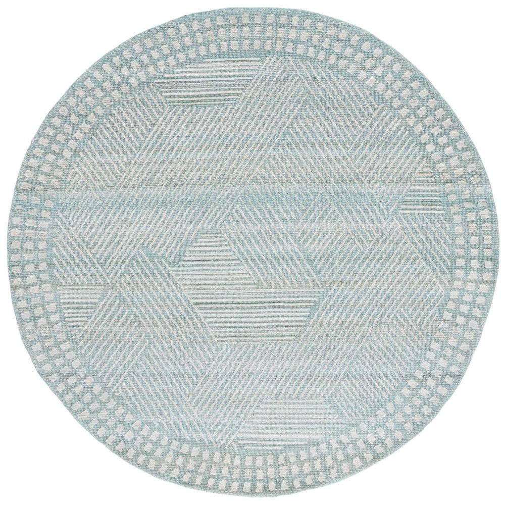 Marquee 6 ft. x 6 ft. Turquoise/Gray Chevron Border Round Area Rug price history on PriceWatchPro