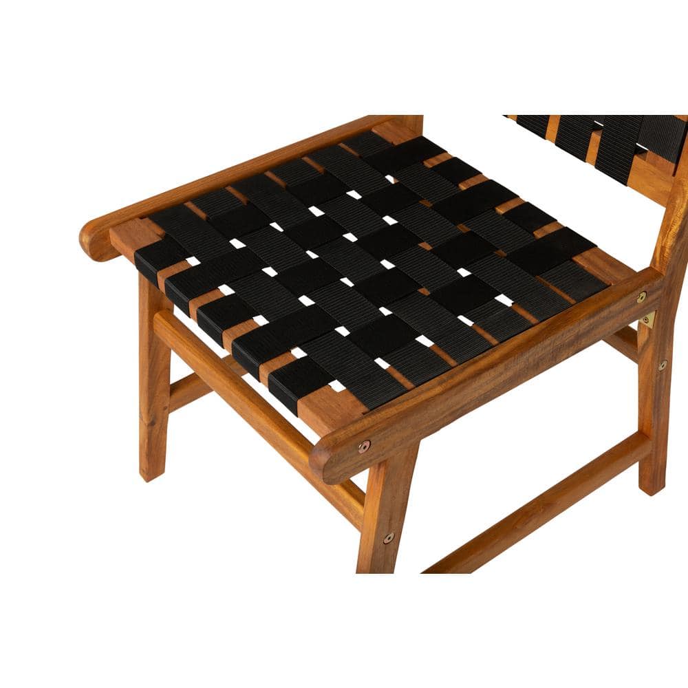 Sava Teak-Toned Acacia Wood Armless Dining Chair