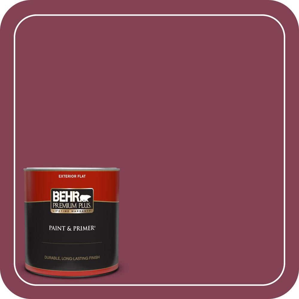 BEHR PREMIUM PLUS 1 qt. #M130-7 Sugar Beet Flat Exterior Paint & Primer ...