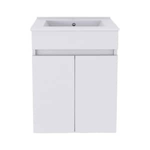 16 in. W x 16in. D x 20 in. H Floating Bath Vanity in White