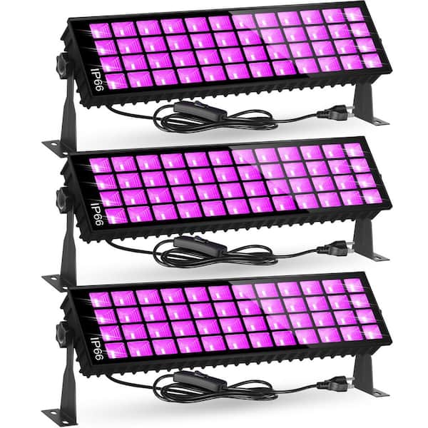 1200-Lumen Black Integrated LED Floodlight IP66 Waterproof Adjustable Work Light w/ 6 ft. Power Cord for Party (3-Pack)